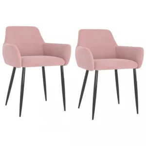 Jedálenská stolička 2 ks zamat / kov Dekorhome Ružová #802252