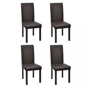 Jedálenská stolička 4 ks umelá koža / drevo Dekorhome Hnedá #796621