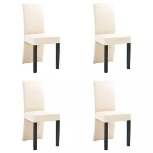 Jedálenská stolička 4 ks umelá koža / drevo Dekorhome Krémová #796626