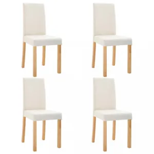 Jedálenská stolička 4 ks umelá koža / drevo Dekorhome Krémová #796617