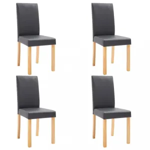 Jedálenská stolička 4 ks umelá koža / drevo Dekorhome Sivá #796622
