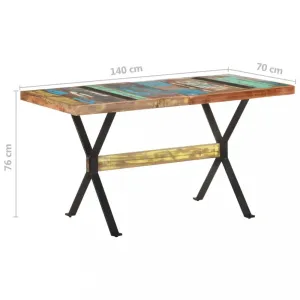 Jedálenský stôl drevo / oceľ Dekorhome 140x70x76 cm #801894
