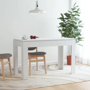 Jedálenský stôl biely 120 × 60 × 76 cm, drevotrieska