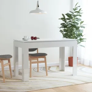 Jedálenský stôl biely s vysokým leskom 120 × 60 × 76 cm drevotrieska