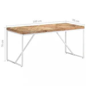Jedálenský stôl hnedá / biela Dekorhome 160x70x76 cm