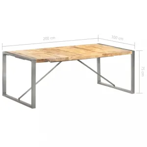 Jedálenský stôl 200 × 100 × 75 cm masívne hrubé mangovníkové drevo 321565