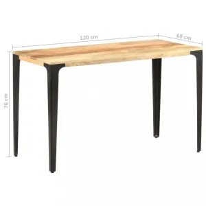 Jedálenský stôl masívne drevo / oceľ Dekorhome 120x60x76 cm #796417