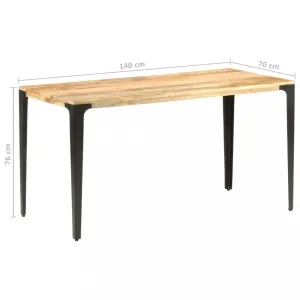 Jedálenský stôl masívne drevo / oceľ Dekorhome 140x70x76 cm #796418