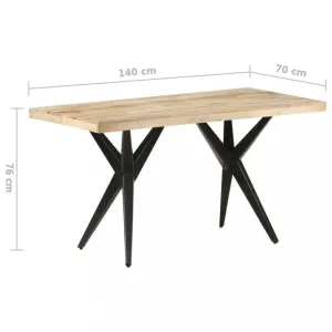 Jedálenský stôl masívne drevo / oceľ Dekorhome 140x70x76 cm #4647872