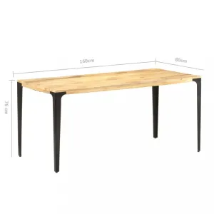 Jedálenský stôl masívne drevo / oceľ Dekorhome 160x80x76 cm #796419