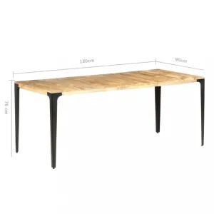 Jedálenský stôl masívne drevo / oceľ Dekorhome 180x90x76 cm #796420
