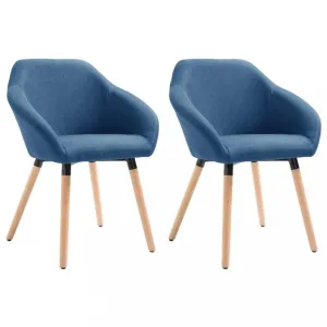 Jedálenská stolička 2 ks látka / drevo Dekorhome Modrá