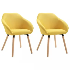 Jedálenská stolička 2 ks látka / drevo Dekorhome Žltá