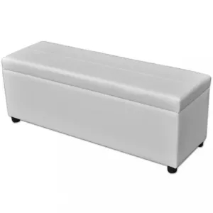 Dlhá lavica s úložným priestorom drevená biela