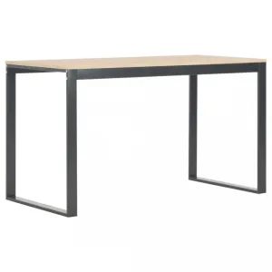 Písací stôl 120x60 cm drevotrieska / oceľ Dekorhome Čierna / dub #796203