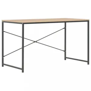 Písací stôl 120x60 cm drevotrieska / oceľ Dekorhome Čierna / dub #796216