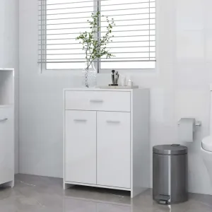 Kúpeľňová skrinka biela vysoký lesk 60 × 33 × 80 cm drevotrieska 805030