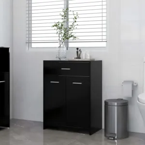 Kúpeľňová skrinka čierna, 60 x 33 x 80 cm, drevotrieska 805025