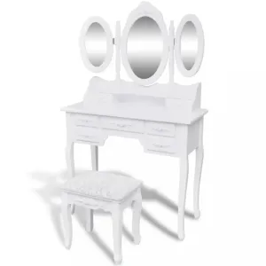 Toaletný stolík s taburetom biela Dekorhome #804265
