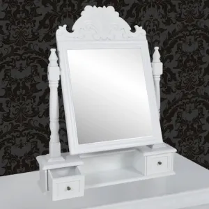 Toaletný stolík so zrkadlom biela Dekorhome #804734