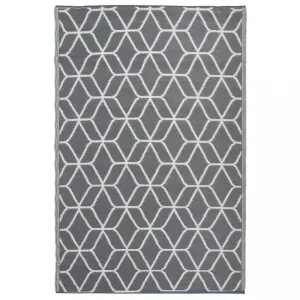 Vonkajší koberec 121x180 cm Dekorhome Vzor grafika sivá / biela