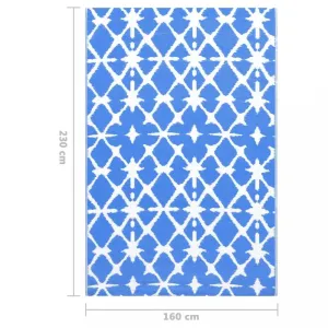Vonkajší koberec PP modrá / biela Dekorhome 160x230 cm