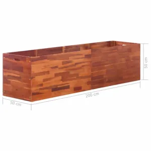 Vyvýšený záhon akáciové drevo 200 x 50 x 50 cm