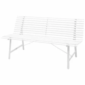 Oceľová záhradné lavička Biela #787957