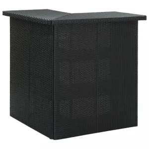 Rohový barový stolík čierny 100 x 50 x 105 cm polyratan