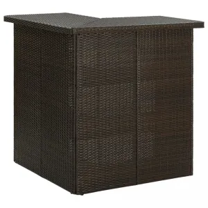 Rohový barový stolík hnedý 100 x 50 x 105 cm polyratan