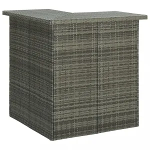 Rohový barový stolík sivý 100 x 50 x 105 cm polyratan