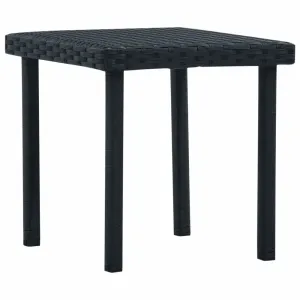 Záhradný čajový stolík čierny 40 × 40 × 40 cm polyratan