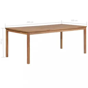Záhradný stôl 200 × 100 × 77 cm masívne tíkové drevo