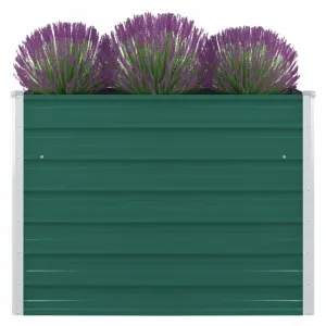 Vyvýšený záhradný truhlík 100 x 100 x 77 cm pozinkovaná oceľ Zelená