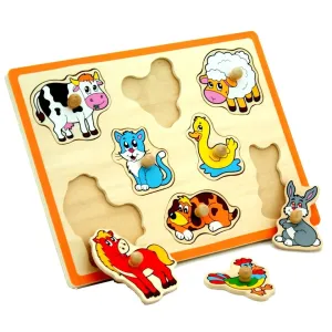 50017 DR Detské drevené puzzle - Zvieratká z dvora