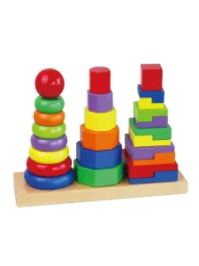 VIGA - Drevené farebné pyramidy pre deti Viga