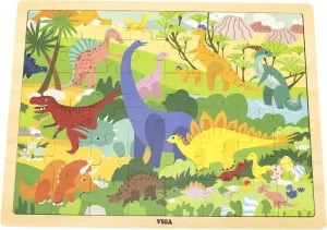 VIGA - Drevené puzzle Dinosaurus 48ks