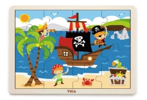VIGA -  Drevené puzzle Piráti 16ks