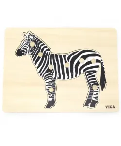 VIGA -  Drevená vkladačka Zebra 8ks