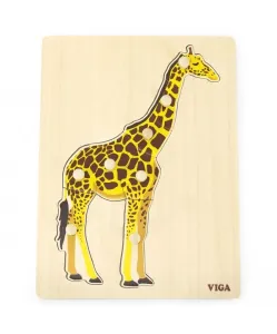 VIGA -  Drevená vkladačka Žirafa 8ks