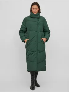 Dark Green Ladies Quilted Winter Coat with Collar VILA Louisa - Ladies