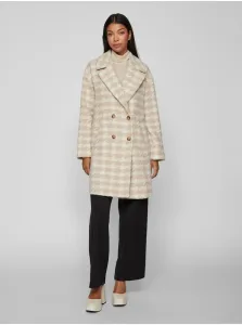 Women's cream-beige patterned coat VILA Vilunes - Women #8386755
