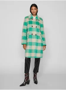 Women's green and beige plaid coat VILA Viorta - Women #8414806