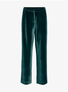 Dark green women's velvet trousers VILA Vicam - Women #8350784