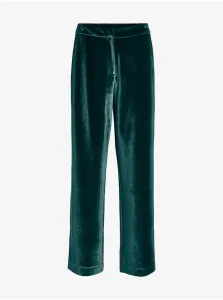 Dark green women's velvet trousers VILA Vicam - Women #8414788