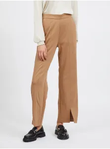 Light brown women's wide trousers VILA Amerone - Ladies #733280