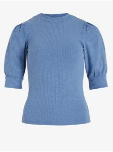 Modré dámske rebrované tričko VILA Felia