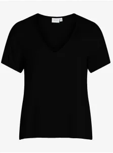 Black Womens Basic T-Shirt VILA Paya - Women #5542845