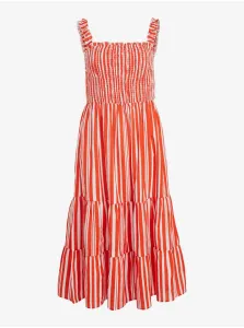 White-red striped midish dress for hangers VILA Etni - Women #671255