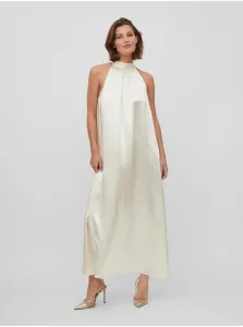 Creamy Women's Satin Maxi-dresses VILA Sittas - Ladies #582155